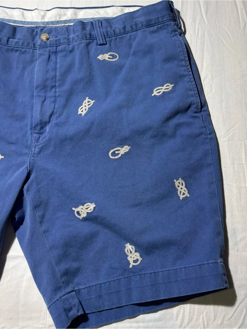Polo by Ralph Lauren Blue Embroidered Knot Shorts